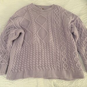 Free People Lilac Cable Knit Sweater
